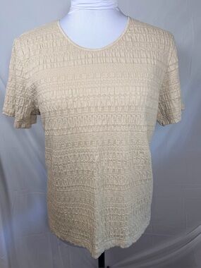 JM Collection Textured Short-Sleeve Women's Top